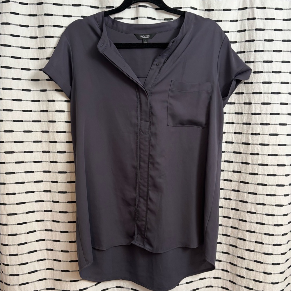 Simply Vera Vera Wang Charcoal Button Down Shirt